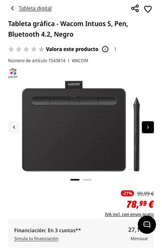 Tableta digitalizadora WACOM INTUOS S