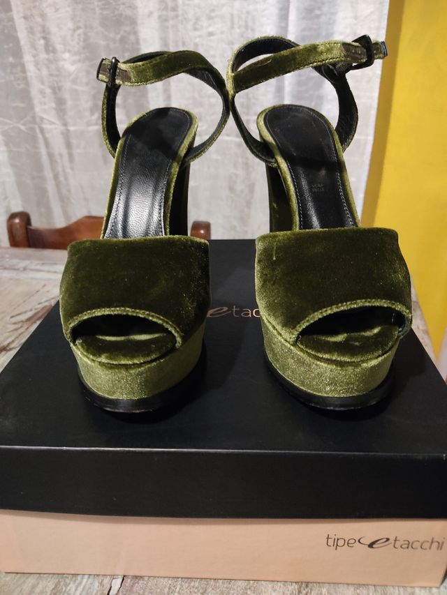 Sandali velluto/pelle "Tipee Tacchi"