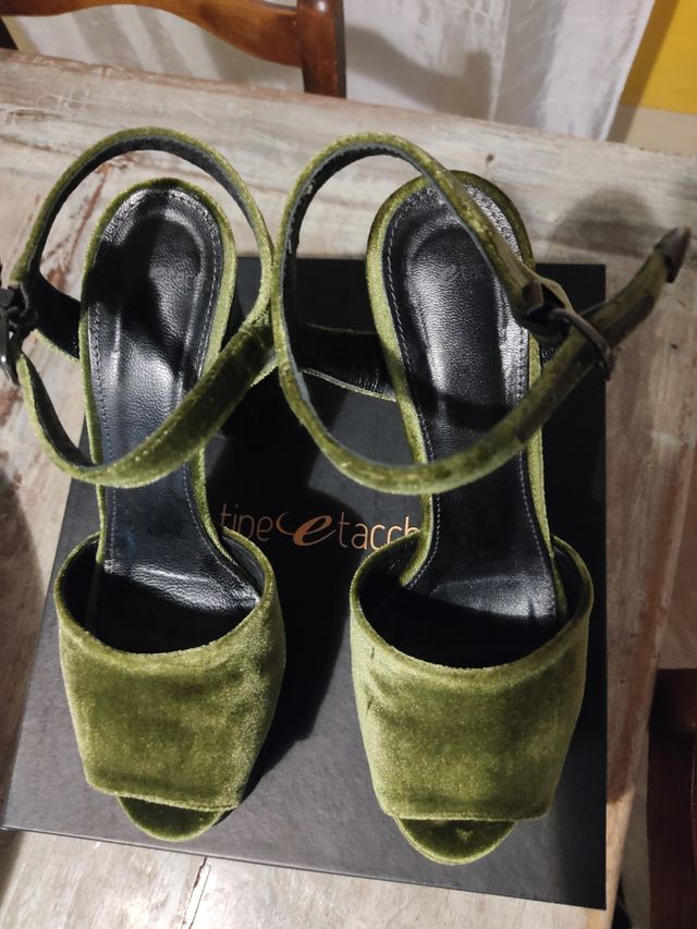 Sandali velluto/pelle "Tipee Tacchi"