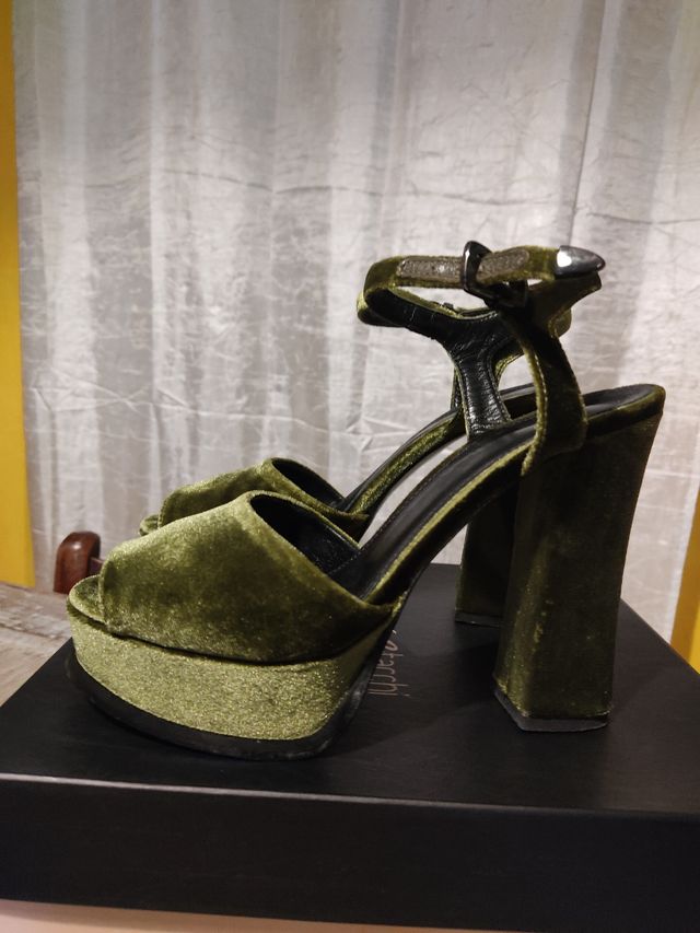 Sandali velluto/pelle "Tipee Tacchi"