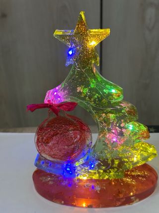 Albero di Natale con luci handmade in resina
