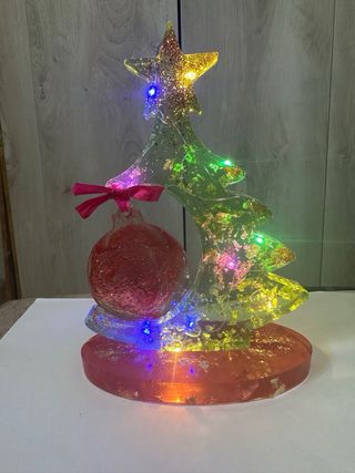 Albero di Natale con luci handmade in resina