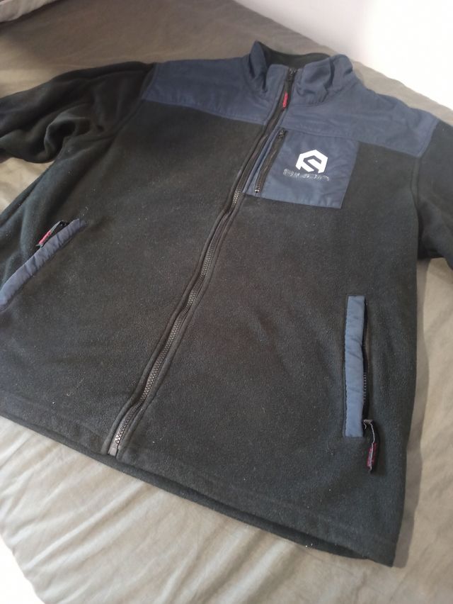 Polar cremallera negro gris