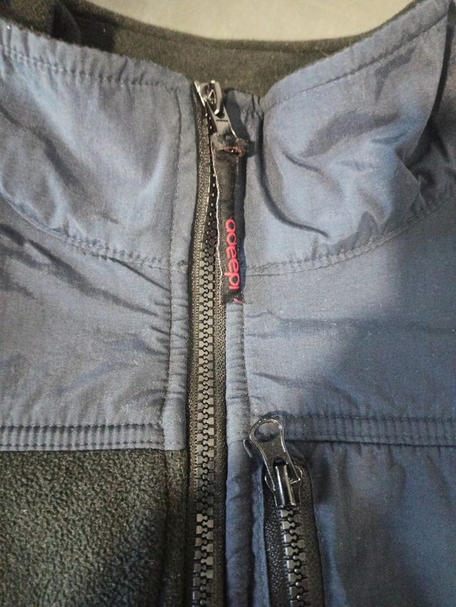 Polar cremallera negro gris