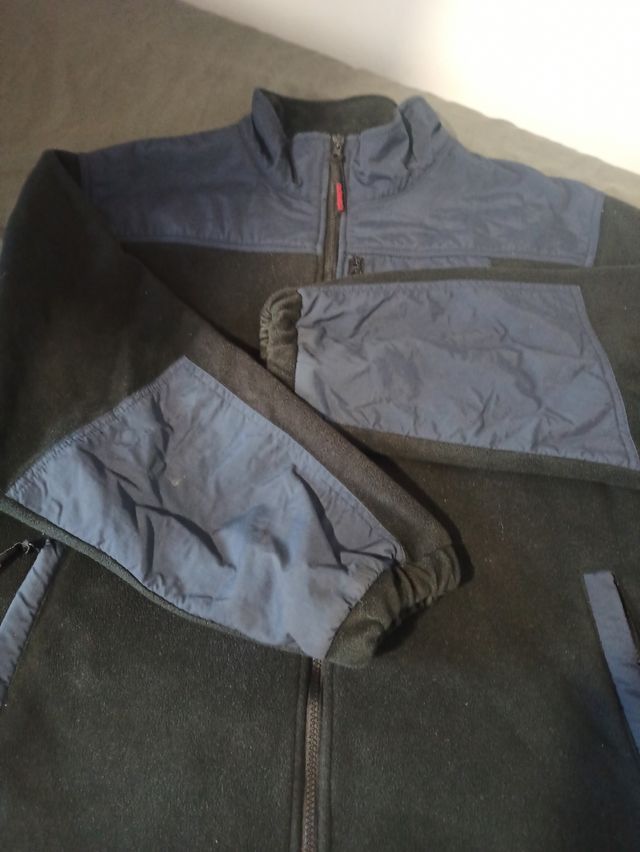 Polar cremallera negro gris