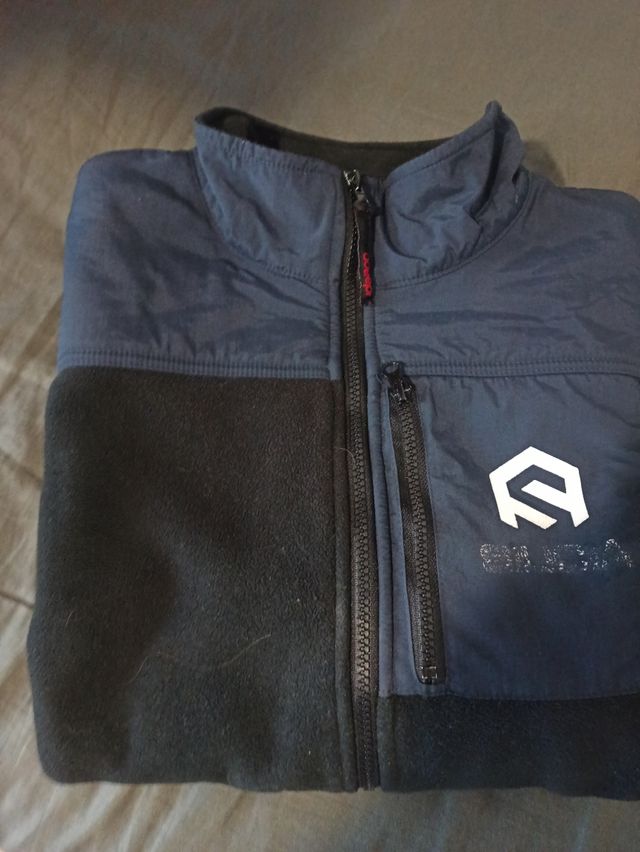 Polar cremallera negro gris