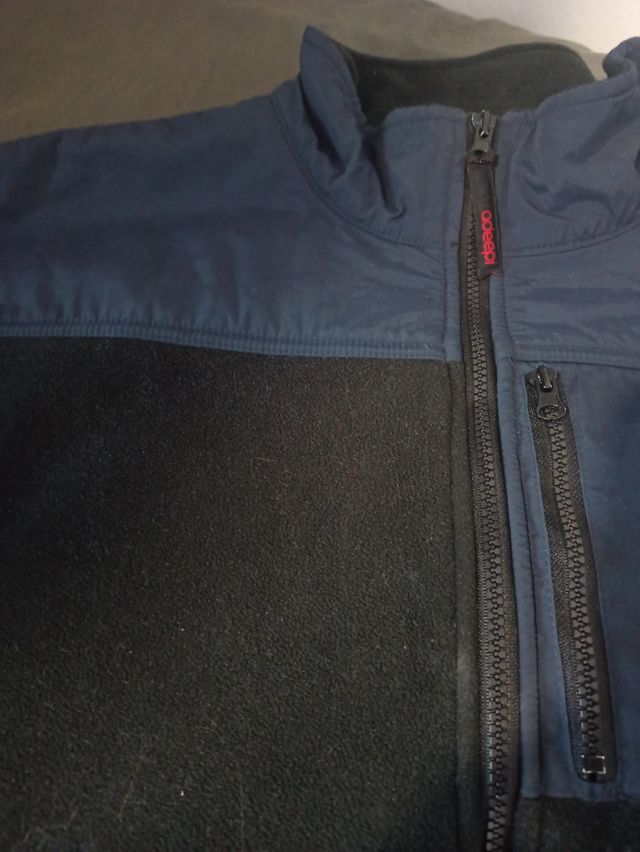 Polar cremallera negro gris