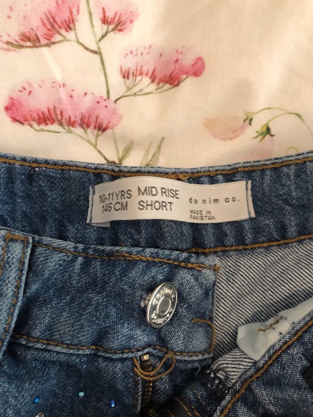 Shorts denim swarosky 10-11 años