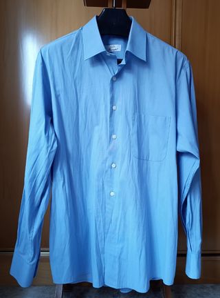 Camisa algodón azul