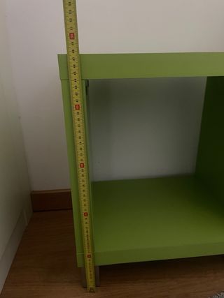 Cuadrado decorativo, balda verde, asiento