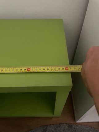 Cuadrado decorativo, balda verde, asiento