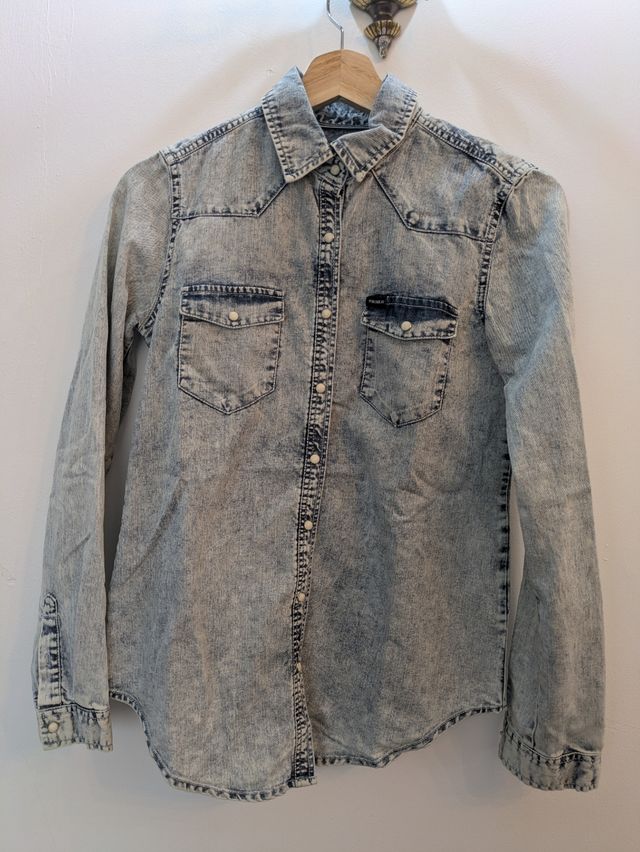 Camisa denim/vaquera Pull bear 