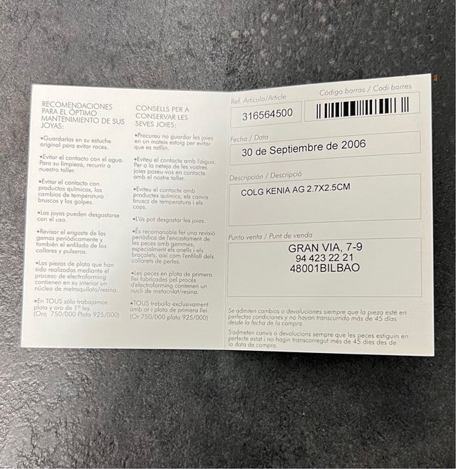 Colgante plata TOUS colección Kenia