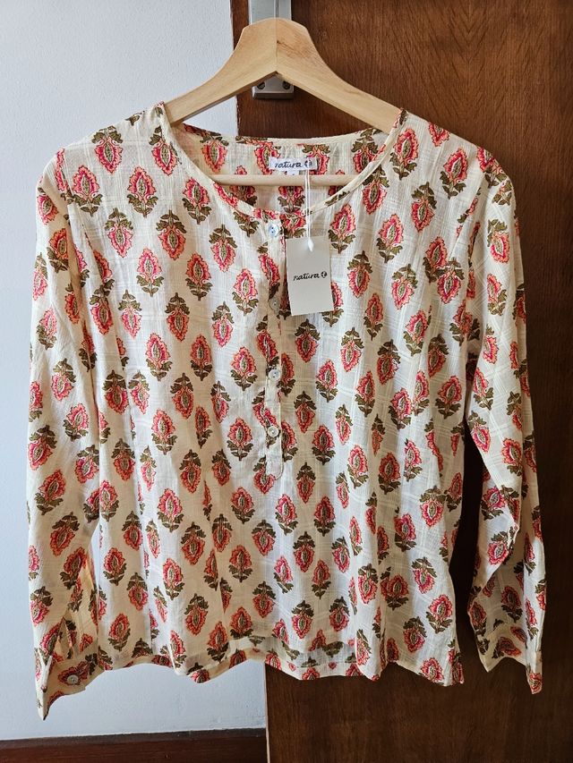 Camisa algodon nueva natura talla S