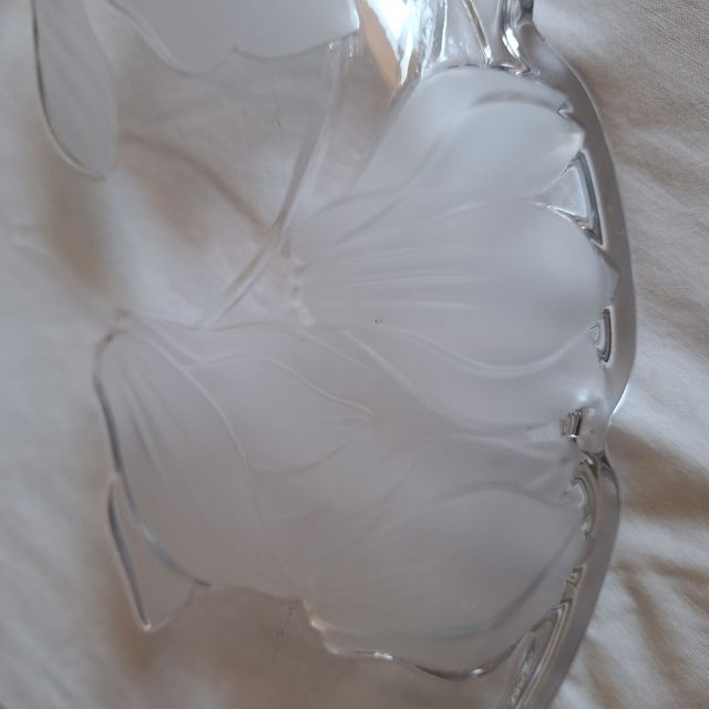 Frutero de cristal tallado transparente 