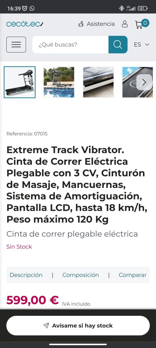 Cinta de correr plegable CECOTEC