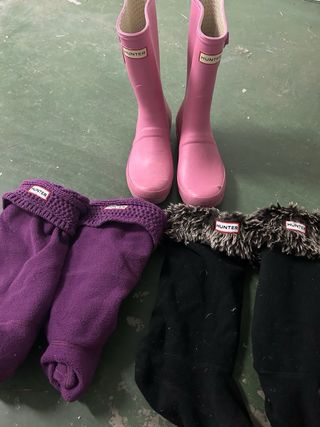 Botas de agua hunter y 2 pares de calcetines