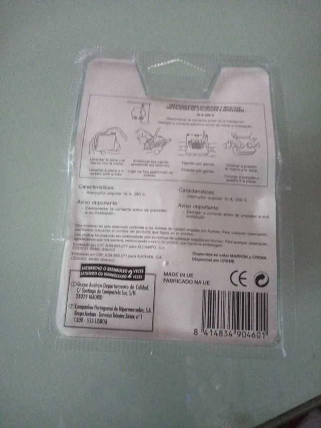 Interruptor unipolar para luz