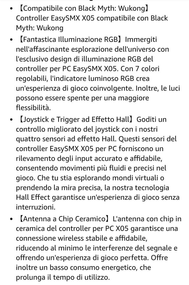 EasySMX X05 Wireless Controller PC con RGB led
