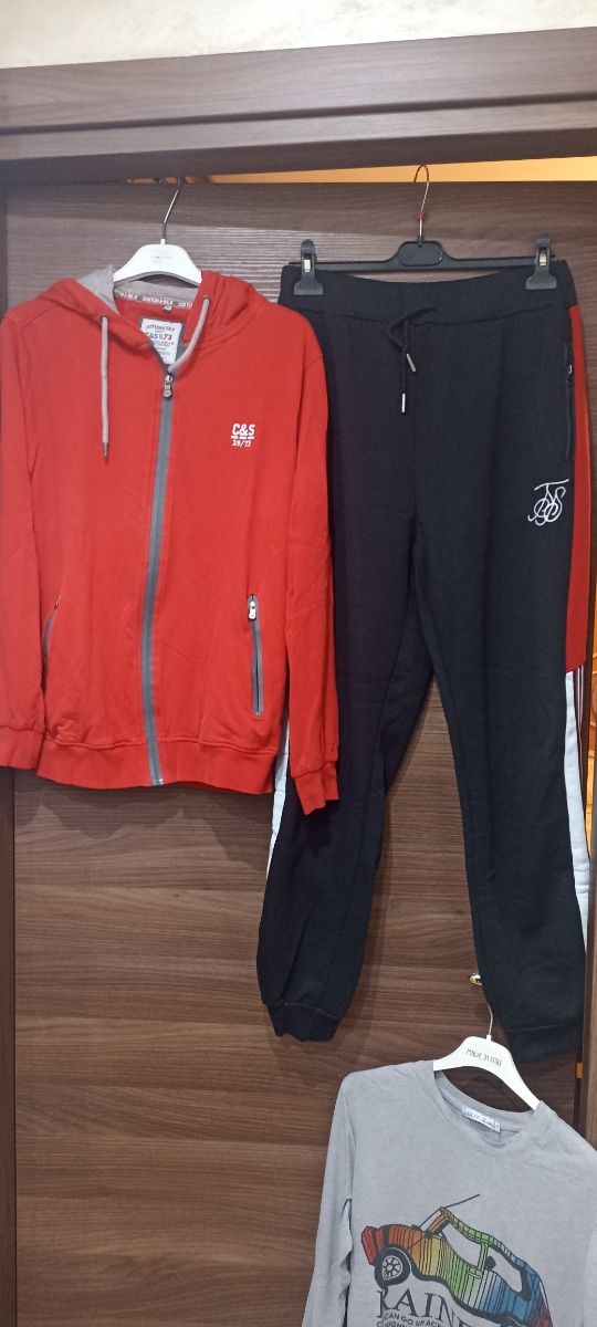 TrisTuta uomo composta felpa t-shirt e pantalone