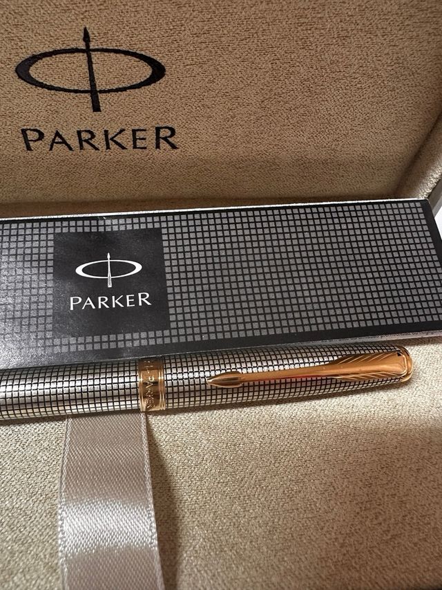 Penna parker in argento 925 e oro