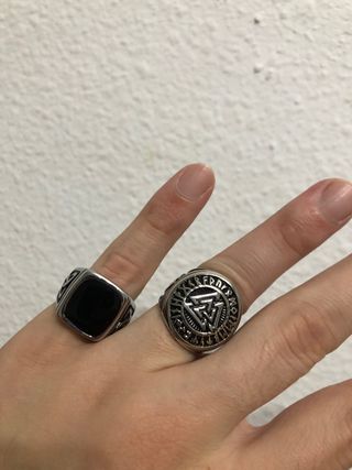 4 anillos hombre estilo motero