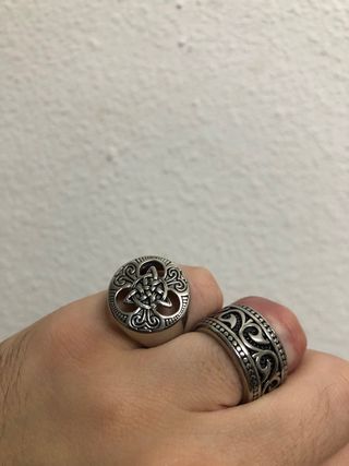 4 anillos hombre estilo motero