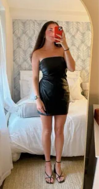 Vestido mini drapeado cadena Zara Talla M