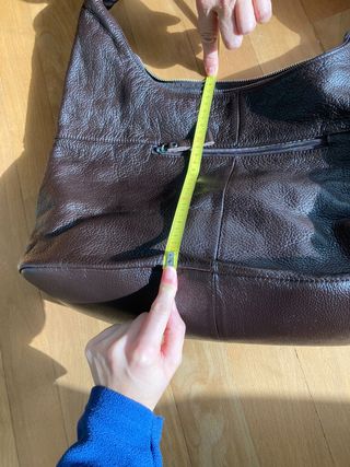 Bolso piel cuero marrón chocolate