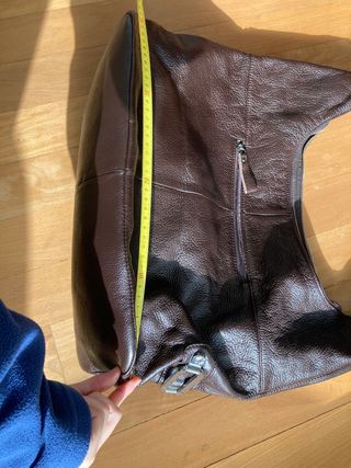 Bolso piel cuero marrón chocolate