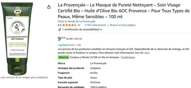 Mascarilla purificante limpiadora