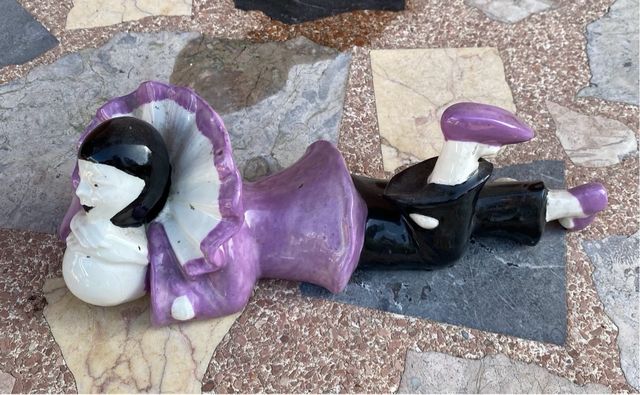 Figura de porcelana payaso arlequin