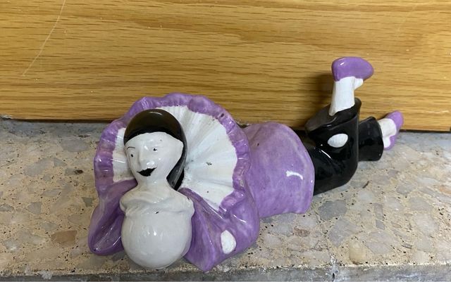 Figura de porcelana payaso arlequin