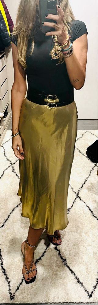 Falda oro metalizafa Zara nueva