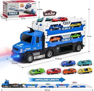 Camión de jueguete con coches