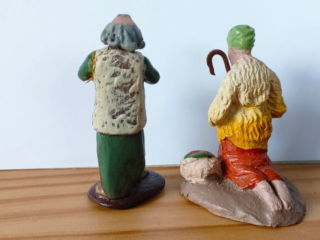 Figuras 9 pastores Belén antiguos