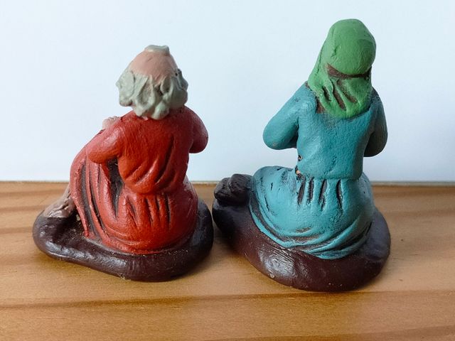 Figuras 9 pastores Belén antiguos