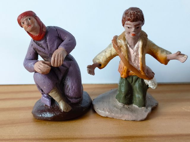 Figuras 9 pastores Belén antiguos