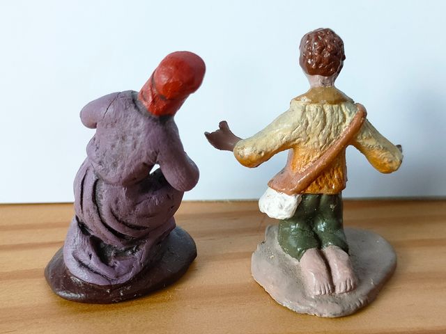 Figuras 9 pastores Belén antiguos