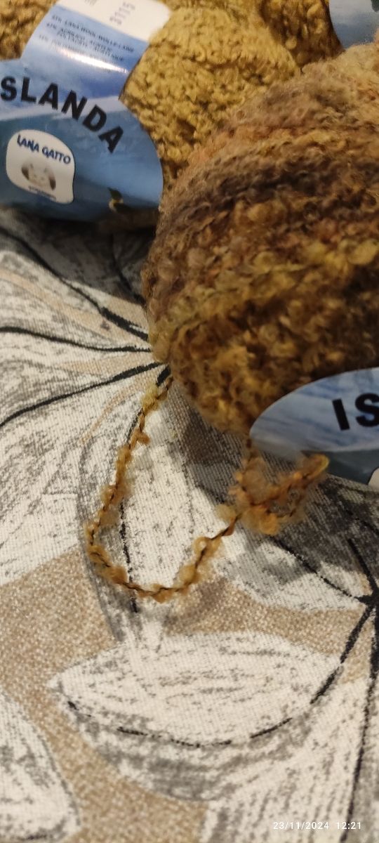 Lotto5 PZ. lana gatto bouclé marrone sfumato