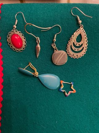 Pendientes bisutería retro