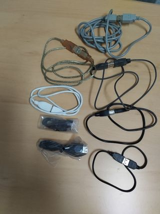 Cables USB con salida macho y hembra