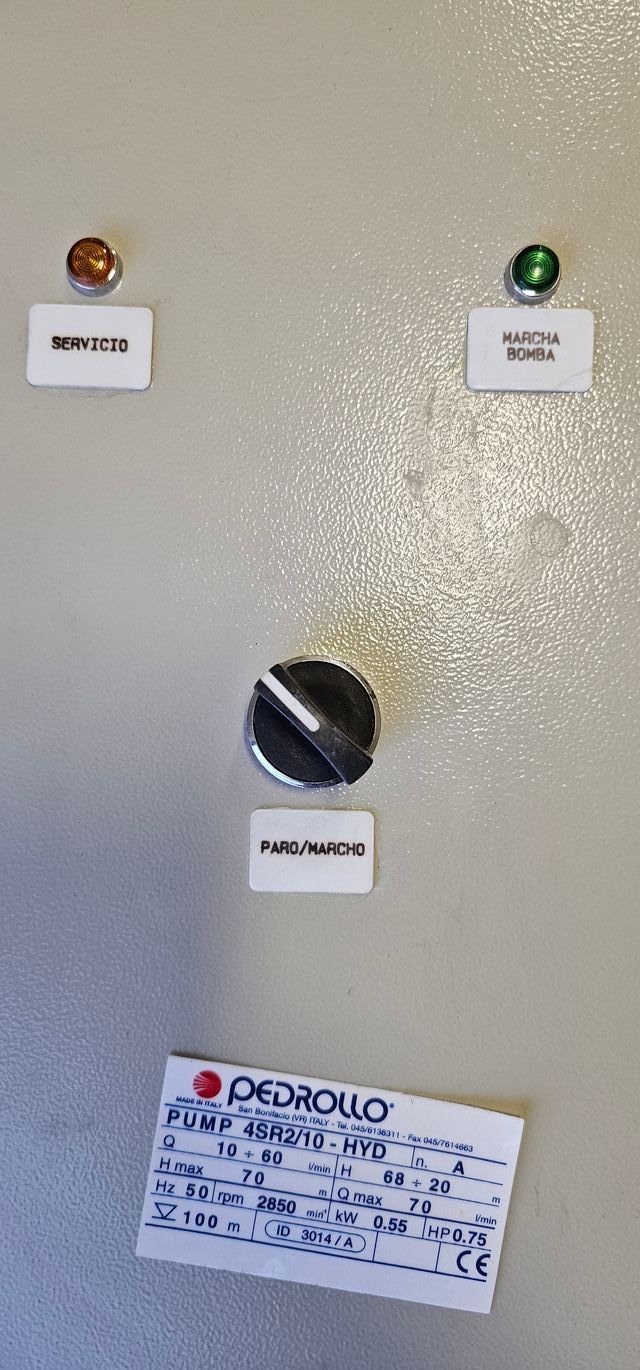 Cuadro eléctrico para accionamiento bomba/motor