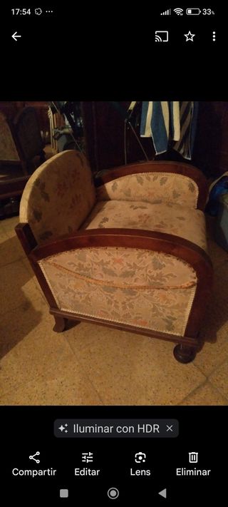 Butaca art nouveau madera de nogal de 1930