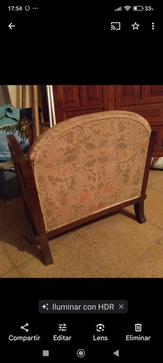 Butaca art nouveau madera de nogal de 1930