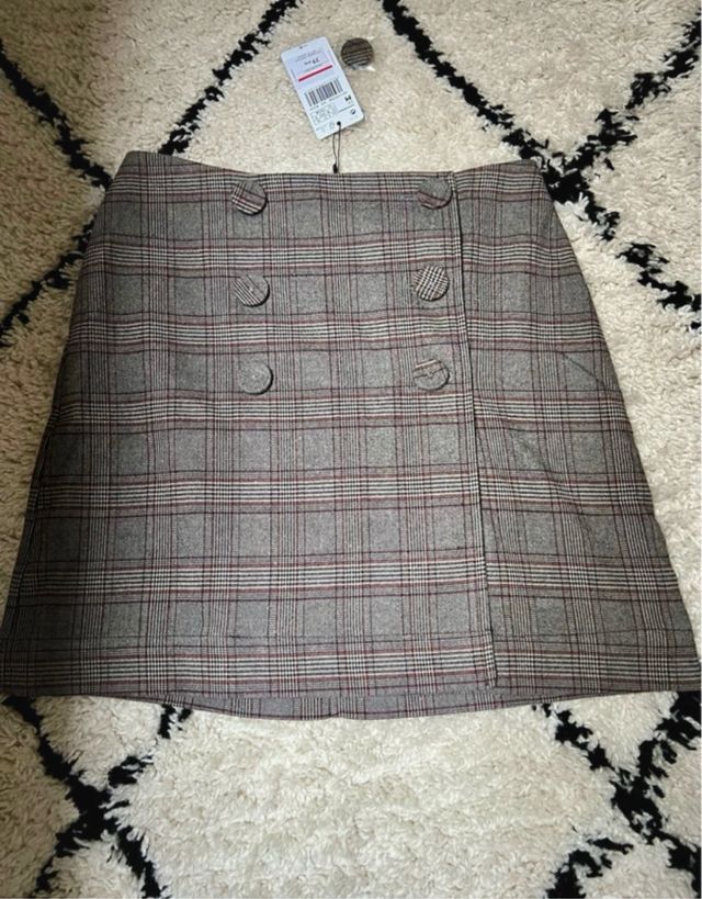 Falda de cuadros Mango