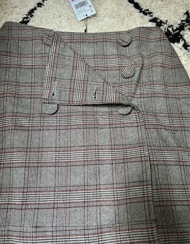 Falda de cuadros Mango