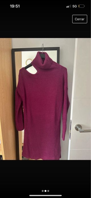 Vestido jersey hilo con apertura 