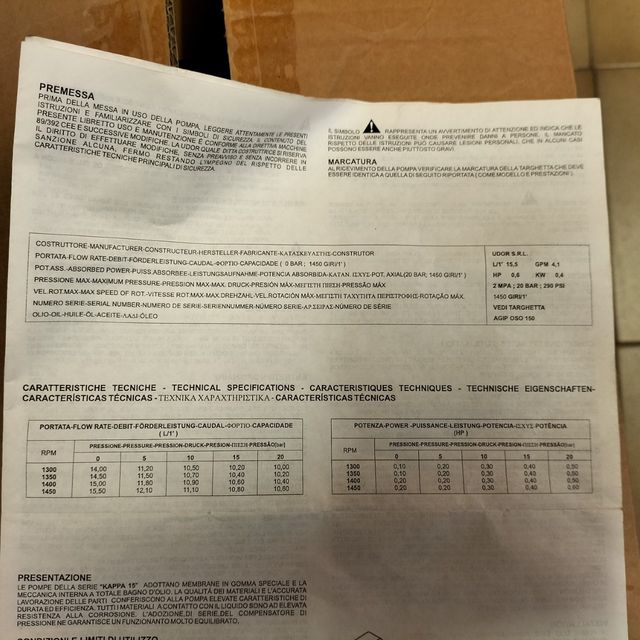 Bomba trasiego de agua UDOR KAPPA 25