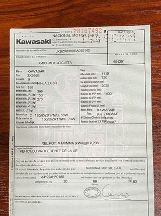 KAWASAKI ZX 636  2003 AZUL